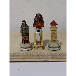 Chessmen Chessset 2001 Egyptian And Roman Pieces. (3 Total)